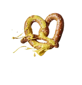 Pretzel snack with mustard
