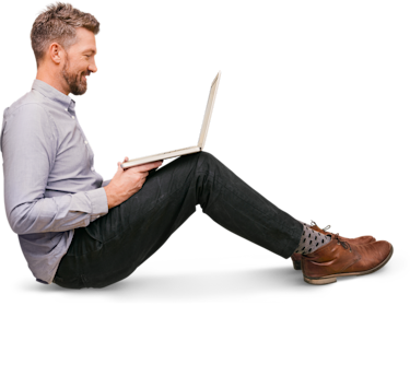 Man sitting with laptop