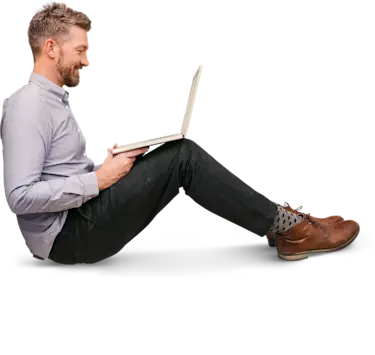 Man sitting with laptop