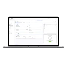Laptop mit Produkt-UI der Aptean-Software.