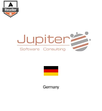 Partner Card - Jupiter company logo with Germany flag