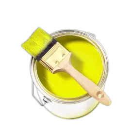 Lata de pintura amarilla