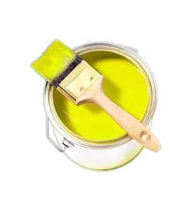 Boîte de peinture jaune