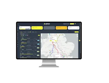 Computer monitor with transportation software.
