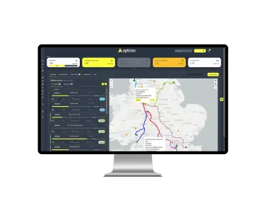 Computer monitor with transportation software.