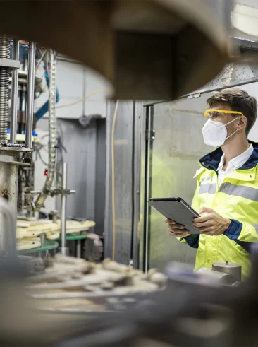 Trabajador de una fábrica de alimentos