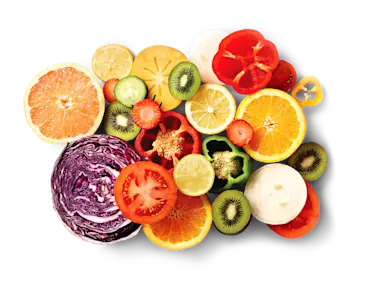 Gesneden verse groenten en fruit