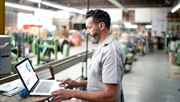 Man working on laptop