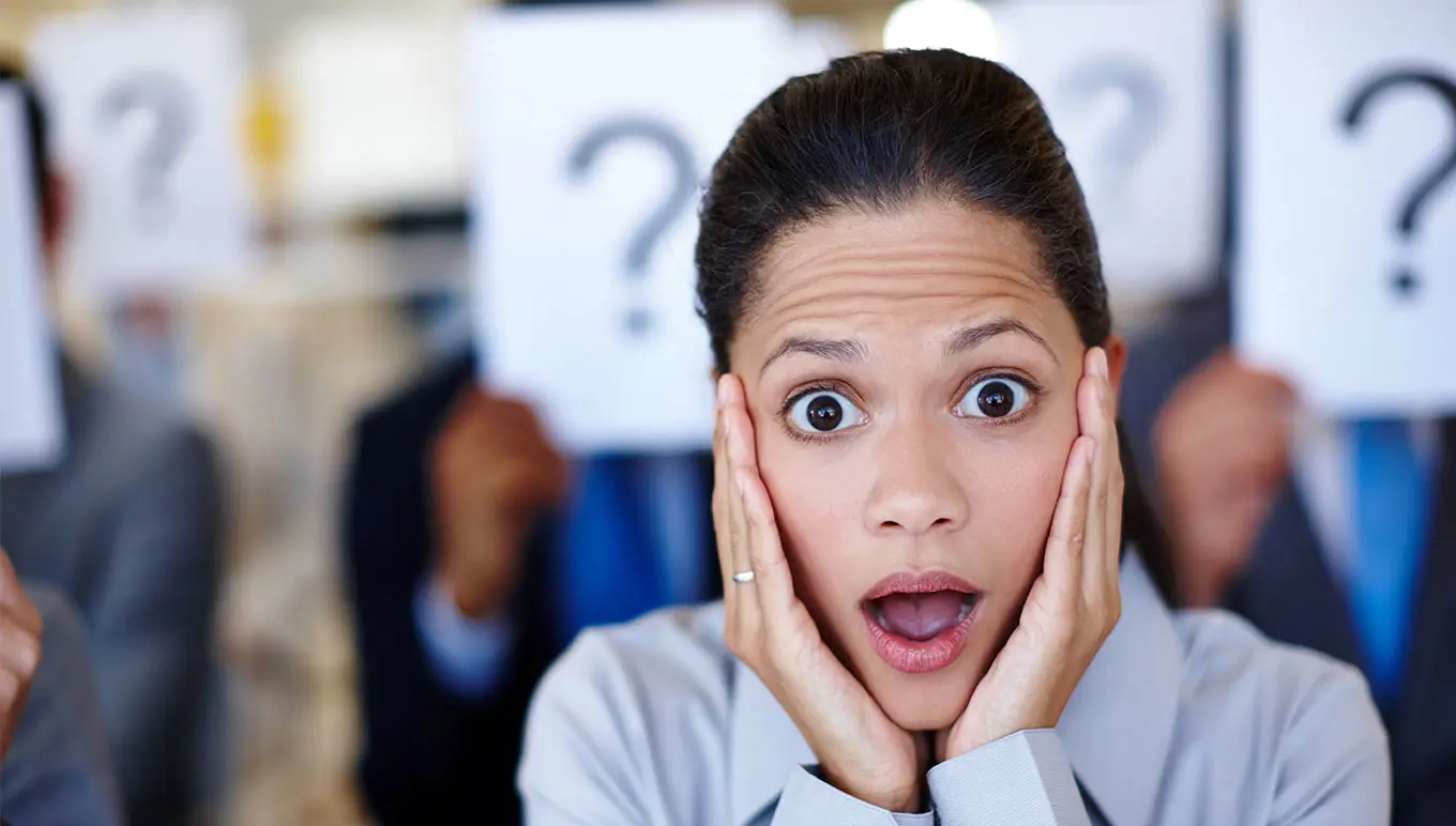 Woman with many questions in transport software.