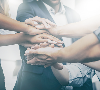 Group celebrating teamwork