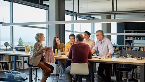 Group of people in modern fashion office