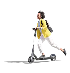 Business woman on a scooter