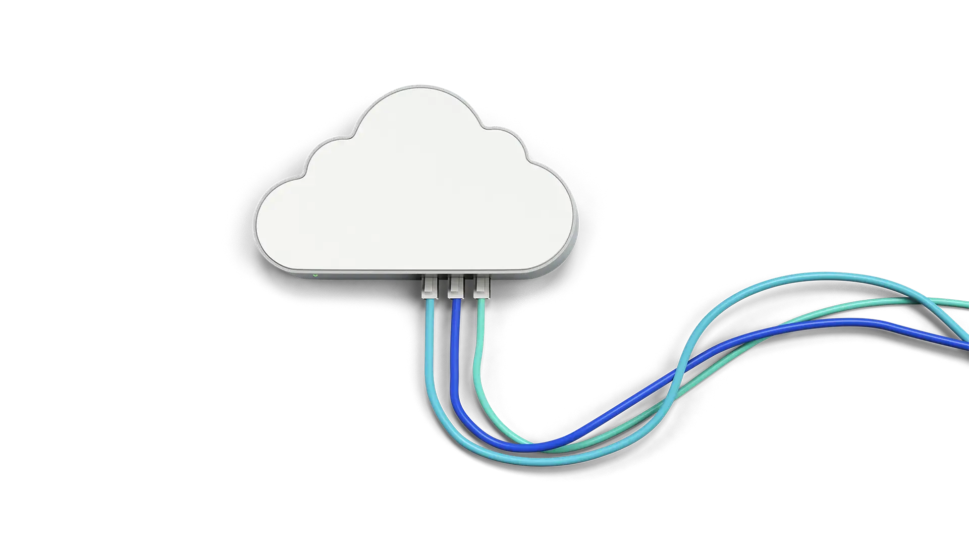 RJ45 cables connected to cloud