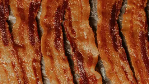 Bacon freshly fried