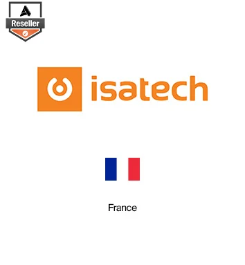 Partner Card - Isatech company logo with France flag