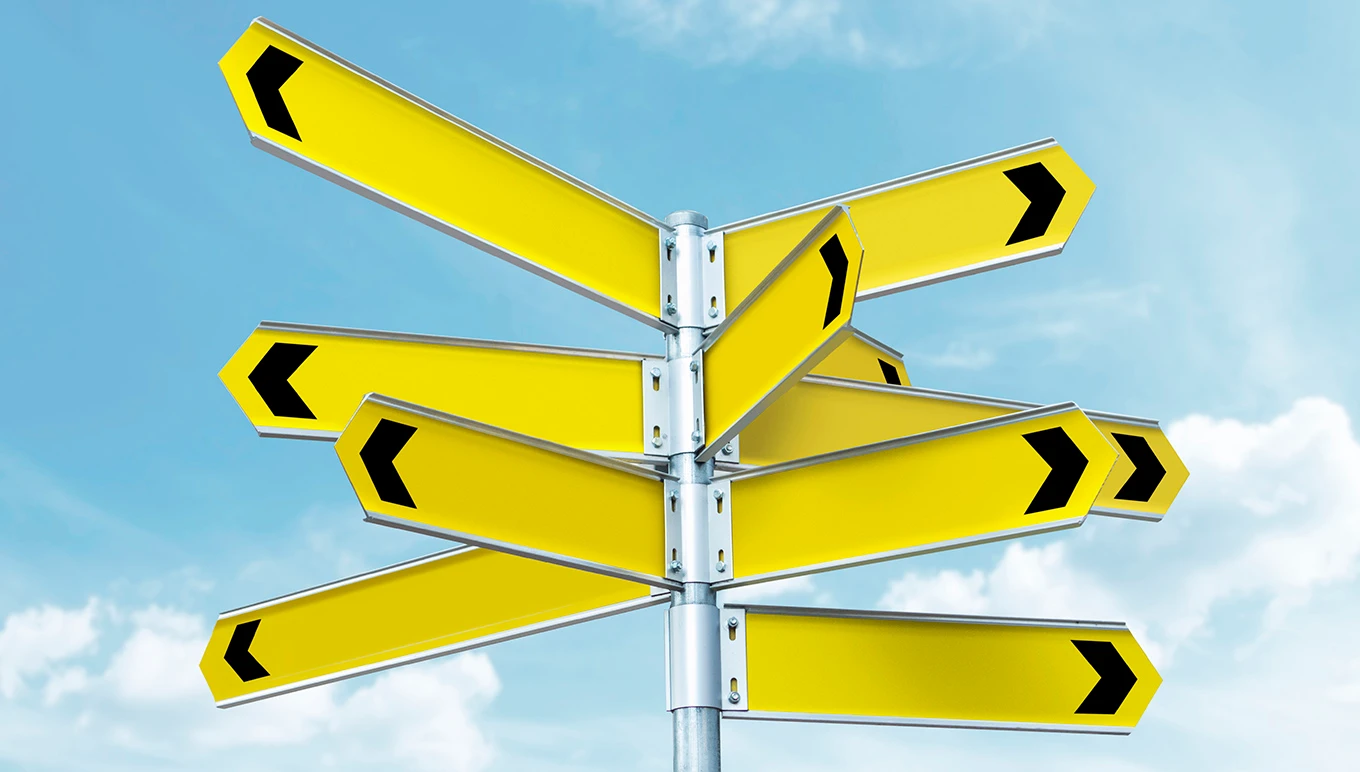 Sign post with different directions