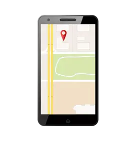 Téléphone portable indiquant la navigation
