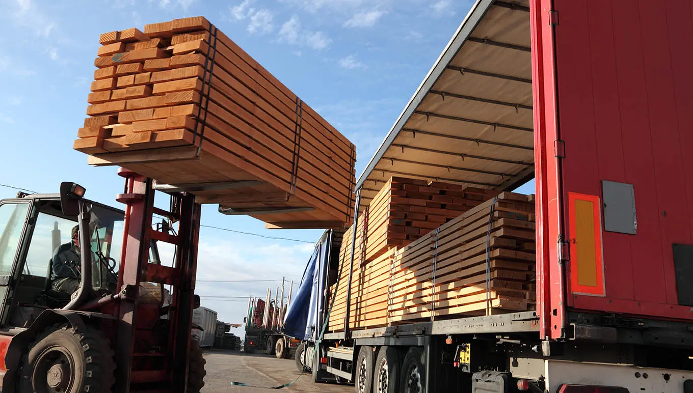 Forklift loading truck