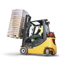 Forklift moving goods