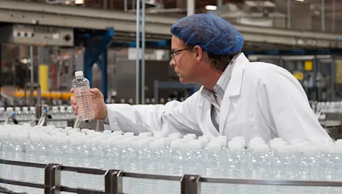 Water bottle inspection line