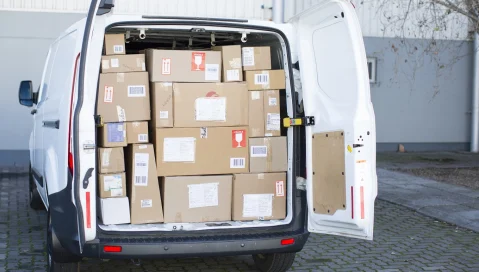 Delivery van full of delivery packages