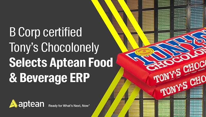B Corp certified Tony's Chocolonely Selects Aptean Food & Beverage ERP