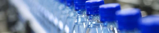 Bottled water on conveyor belt