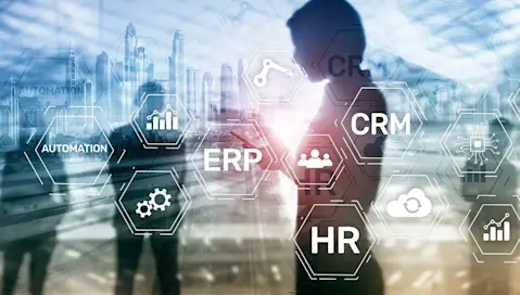 erp hex graphic in front of silhouettes