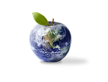 Earth shaped like an apple