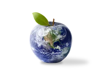 Earth shaped like an apple