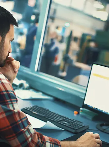 Worker at computer