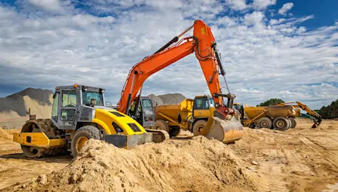 Heavy equipment lined up