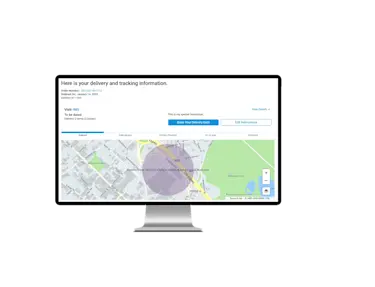 Product UI: Delivery and tracking information