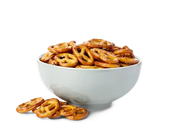 Eine Schüssel mit Brezeln