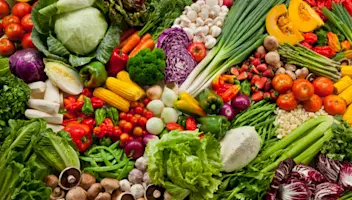 A colorful array of fruits and vegetables.