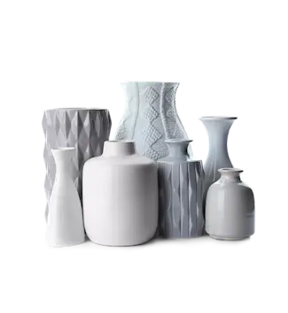 Vases gris multiples