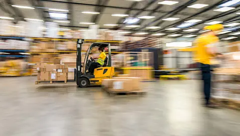forklift carrying pallet