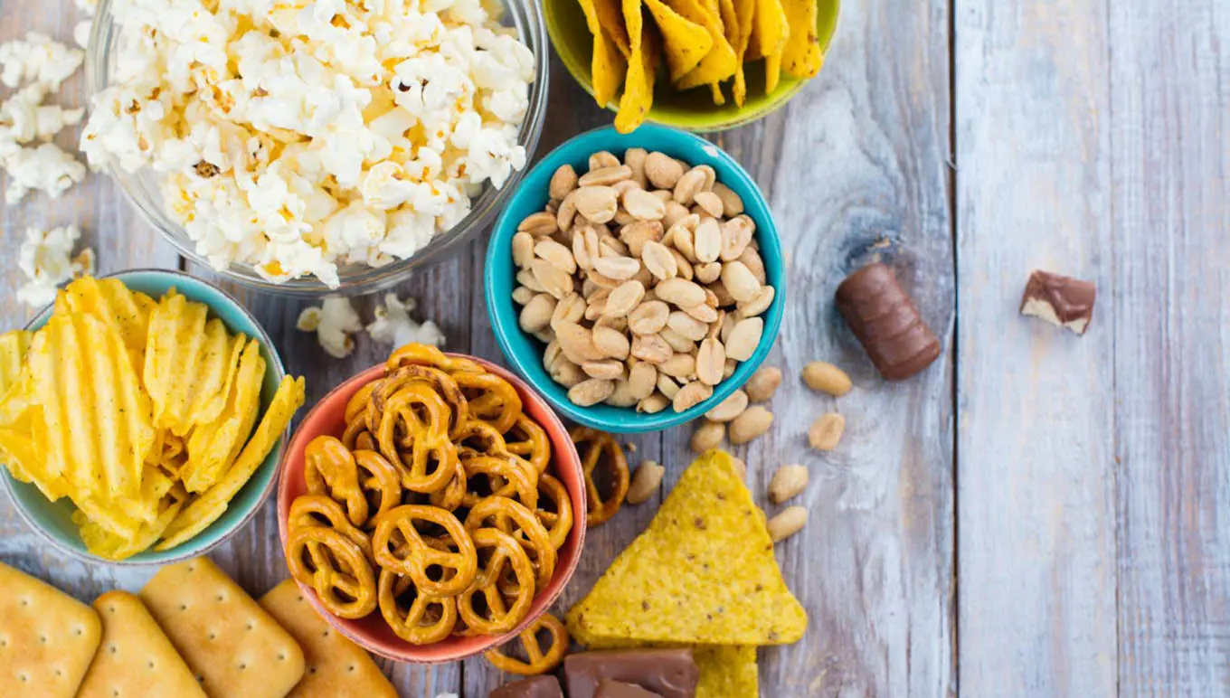 Snacks on table