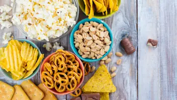 Snacks on table