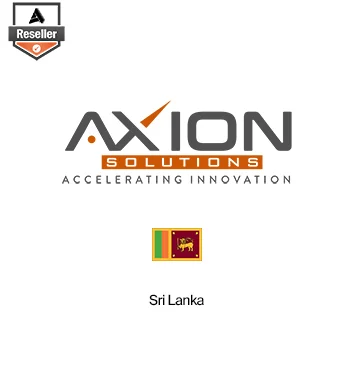 Partner Card - Axion company logo with Sri Lanka flag