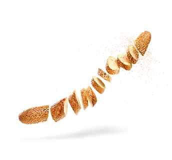 Baguette-Brot in Scheiben geschnitten