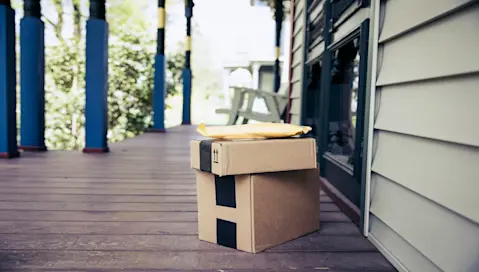 Parcels outside of a doorway