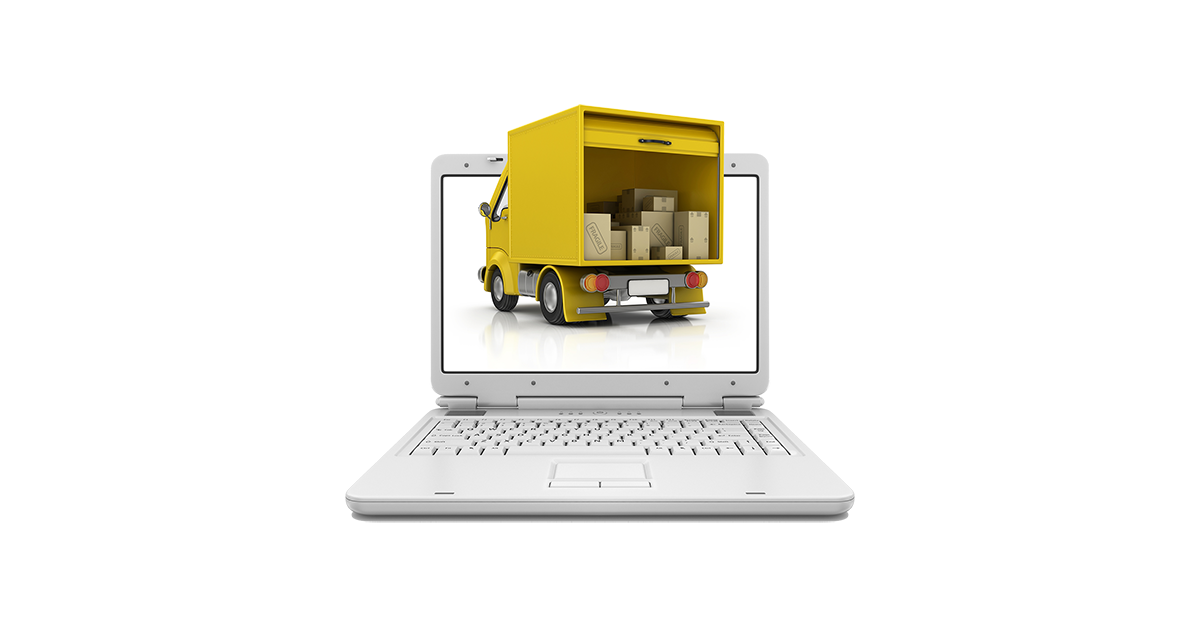 Deliver truck on laptop screen image.