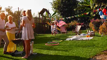 Family having a BBQ in the garden