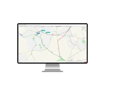 TMS routing map on monitor.