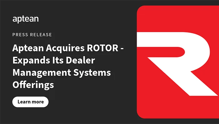 Aptean Acquires ROTOR - Expands Its Dealer Management Systems Offerings