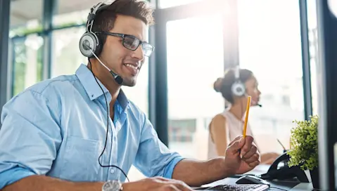 man on headset call