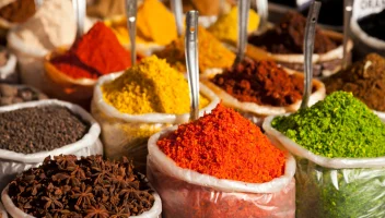 A colorful collection of spices.