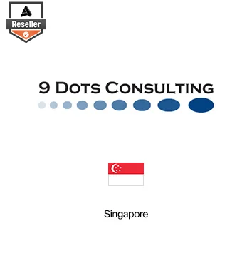 Partner Card - 9 Dots Consulting company logo with Singapore flag