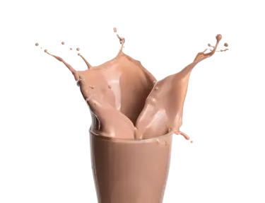 A glass of chocolate milk